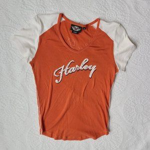 Vintage y2k Harley Davidson V-Neck Shirt
